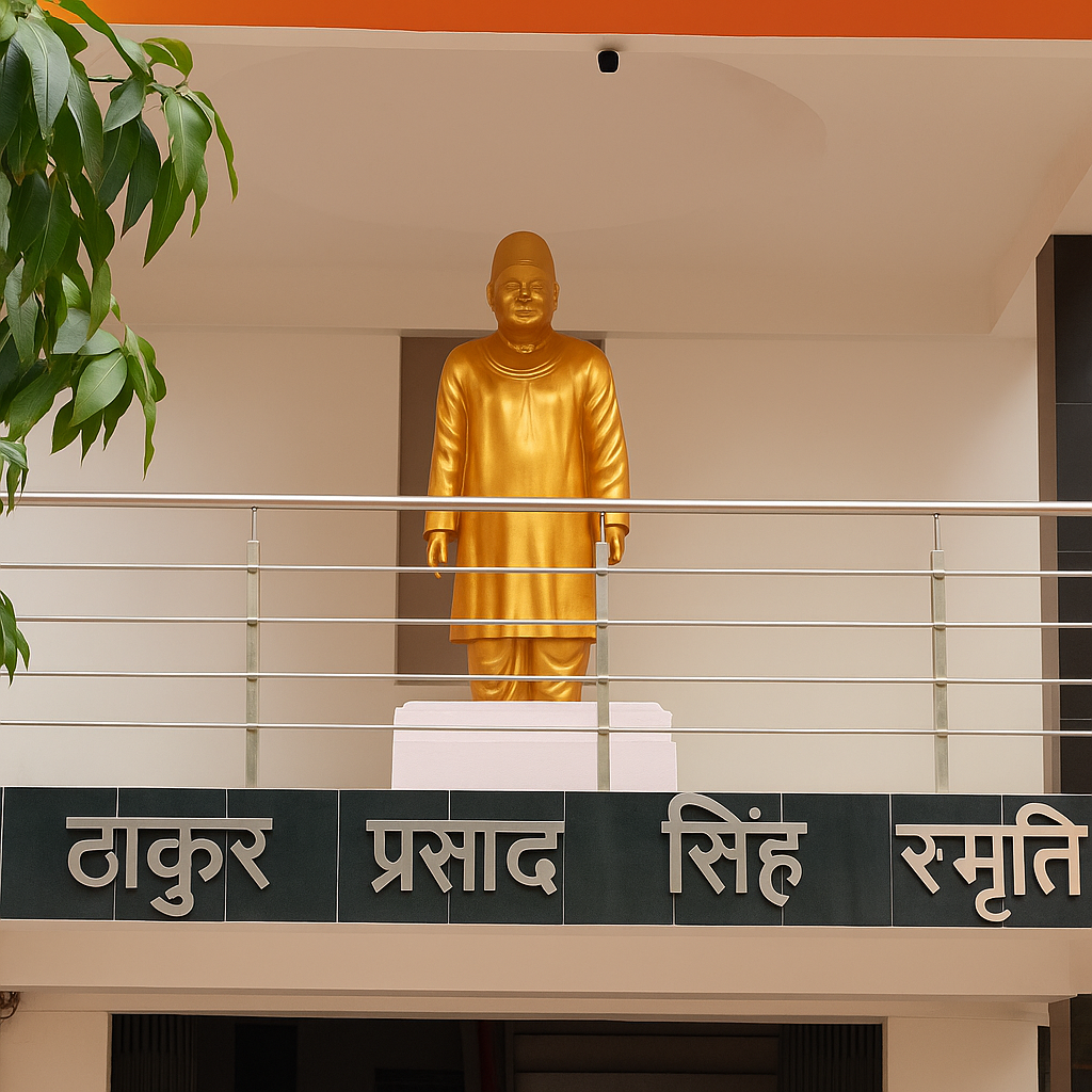 Statue of TPS College founder Thakur Prasad Singh at the college
